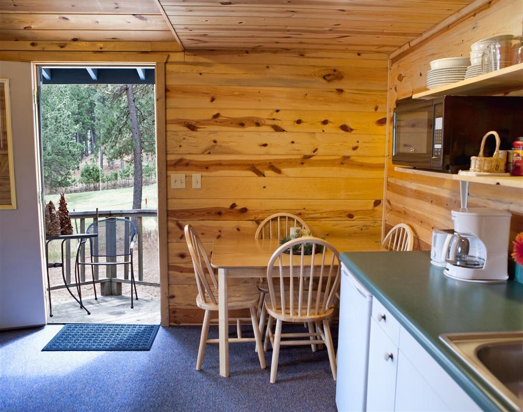 kitchen and table in lodge