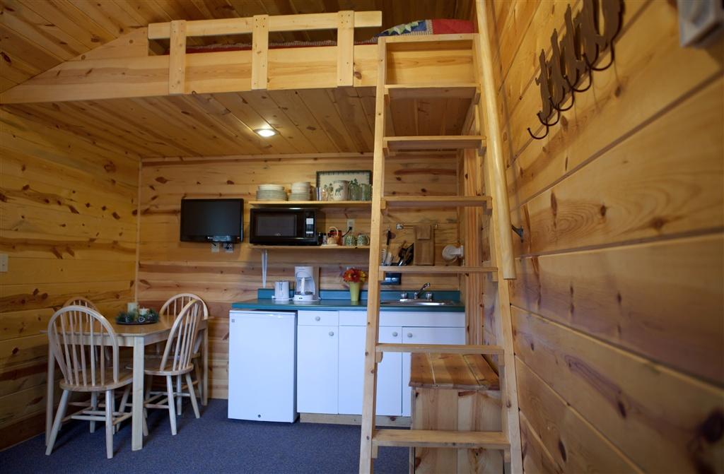 stairs to loft in the lodge