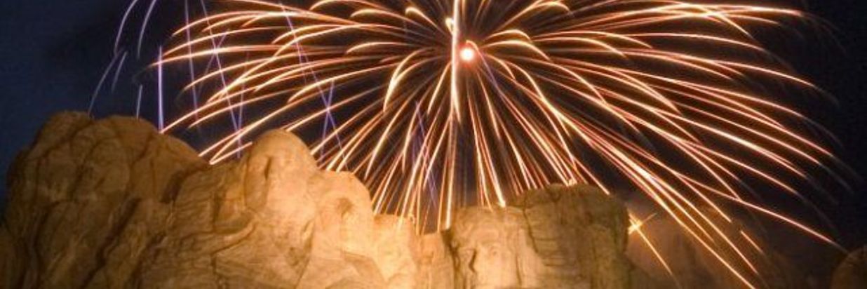 Fireworks over Mount Rushmore